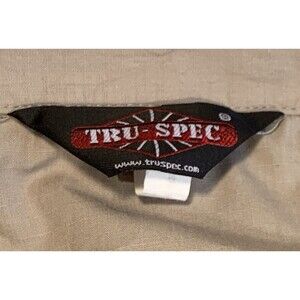 3 XL R TRU SPEC Combat Shirt Mens Short Sleeve Full Zip 4 Pocket Ripstop Khaki